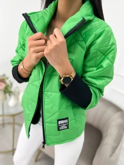 Zielona Kurtka 9734-254-C|Modna Kiecka Outlet