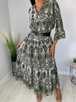 Zielona Sukienka Maxi 11833-500-A|Modna Kiecka Outlet