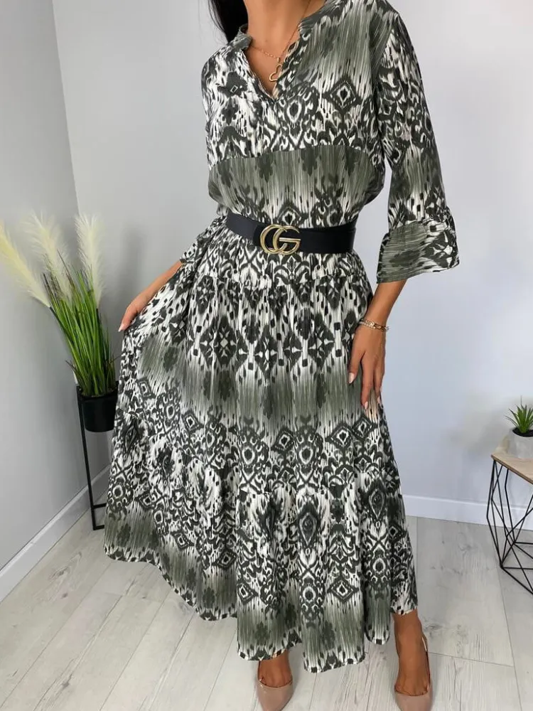 Zielona Sukienka Maxi 11833-500-A|Modna Kiecka Outlet
