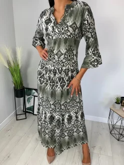 Zielona Sukienka Maxi 11833-500-A|Modna Kiecka Outlet