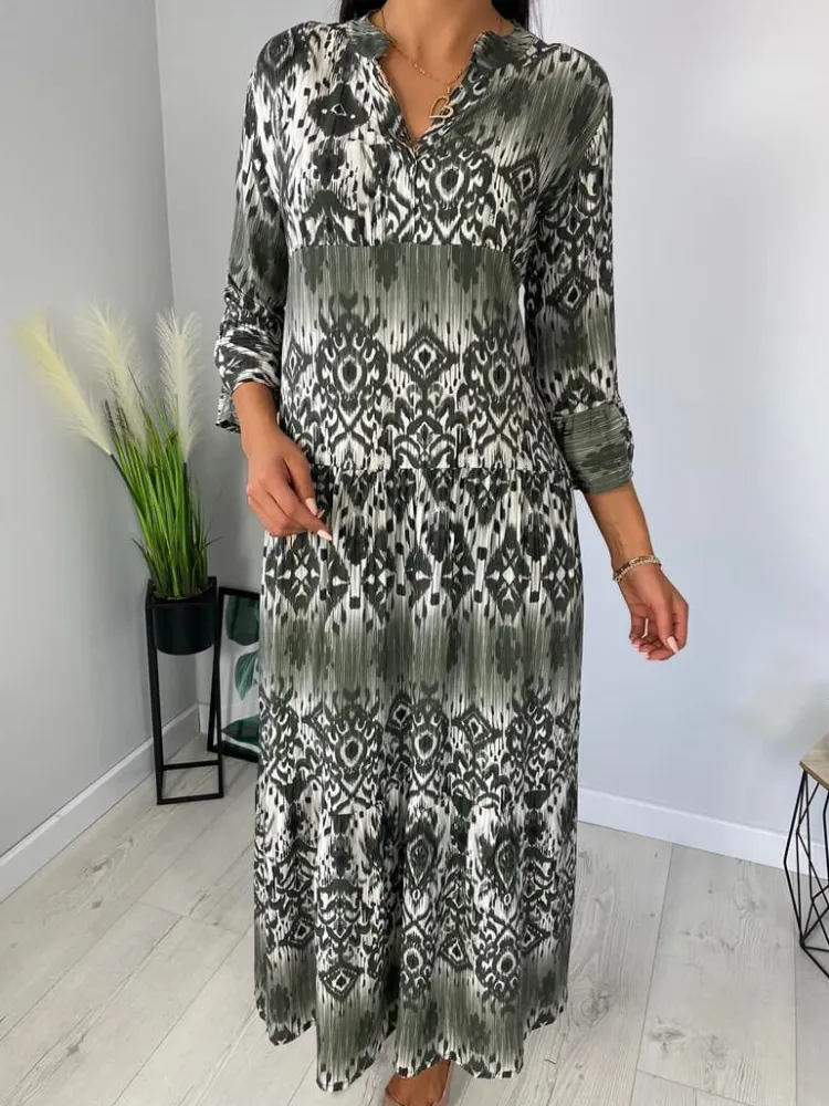 Zielona Sukienka Maxi 11833-500-A|Modna Kiecka Outlet