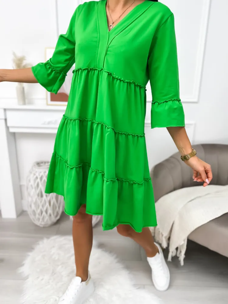 Zielona Sukienka Oversize 11496-308-G|Modna Kiecka Hot