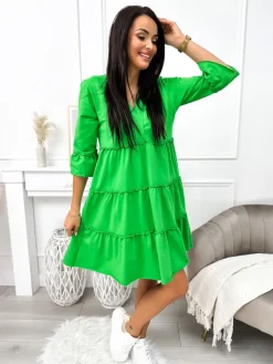 Zielona Sukienka Oversize 11496-308-G|Modna Kiecka Hot