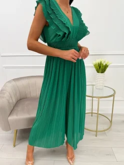 Zielony Kombinezon z Falbankami 13870-422-B|Modna Kiecka Discount